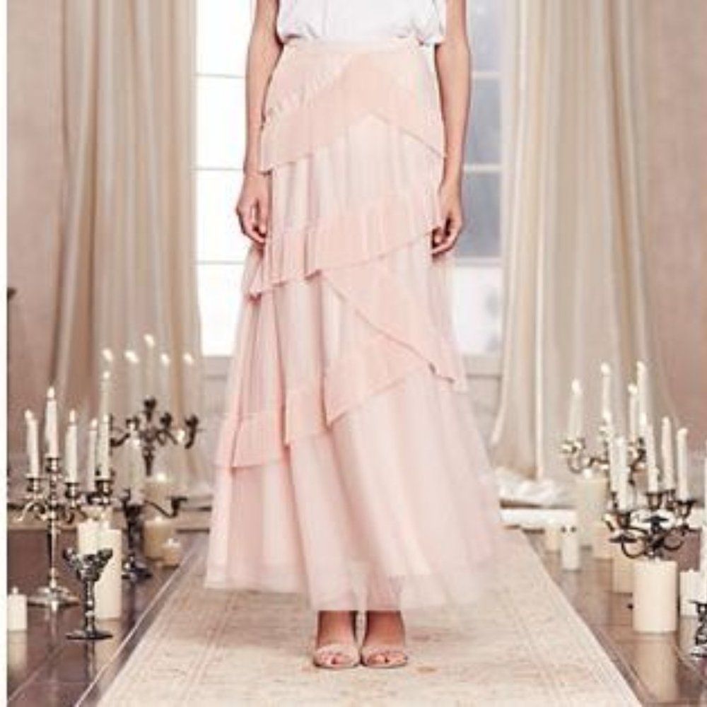Lauren Conrad Tiered Tulle Formal Maxi Skirt - size 4 in Blush Pink